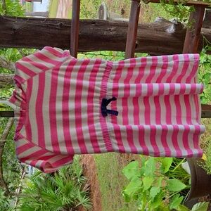 Hanna Andsersson Pink And White Terry Cloth Striped Dress Size 120